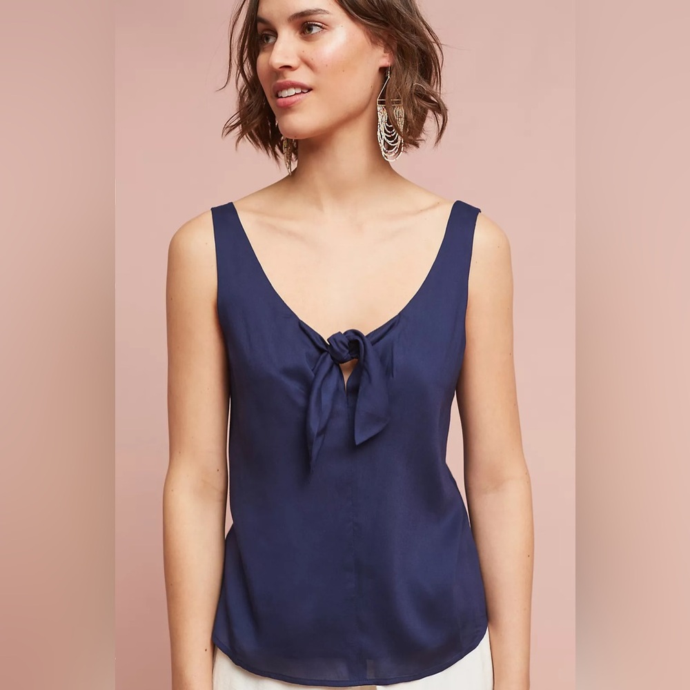 Anthropologie Maeve Verena Tie-Front Blouse